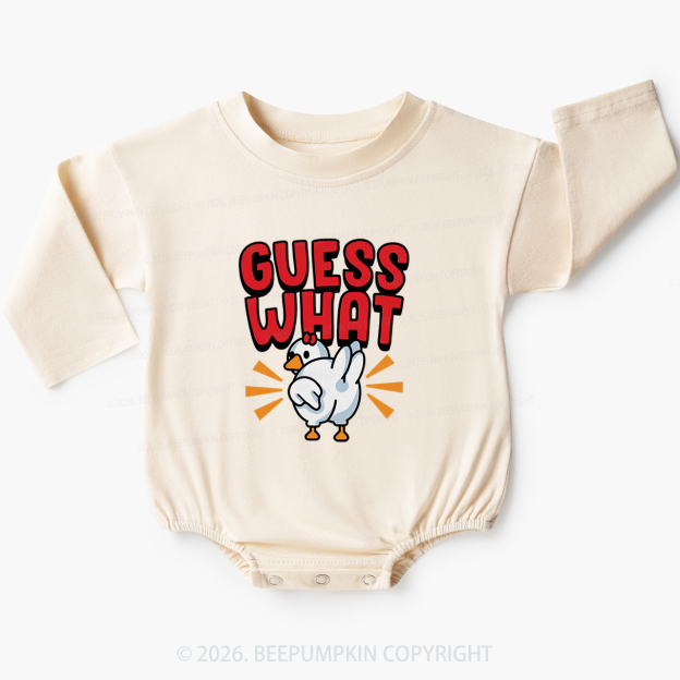 Guess What Chicken Butt Silly Joke Baby Bubble Romper