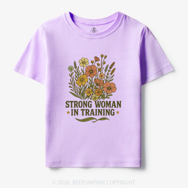 Strong Woman In Training Floral Toddler&Kid's Tees