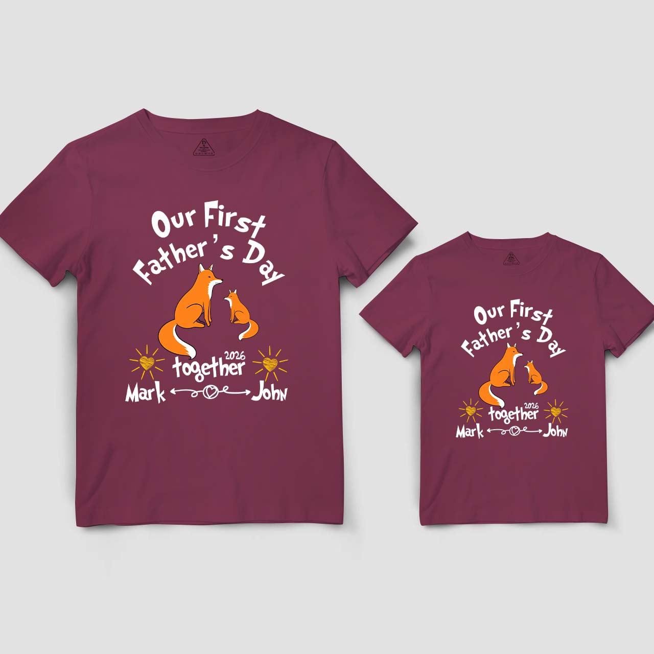 Personalized First Father's Day Fox Dad&Me Matching Shirts