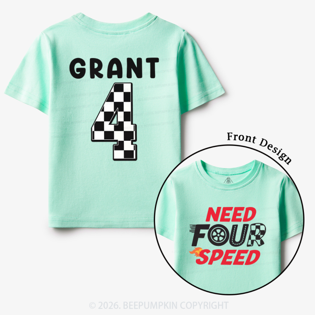 Personalized Racecar Birthday Toddler&Kid's Tees