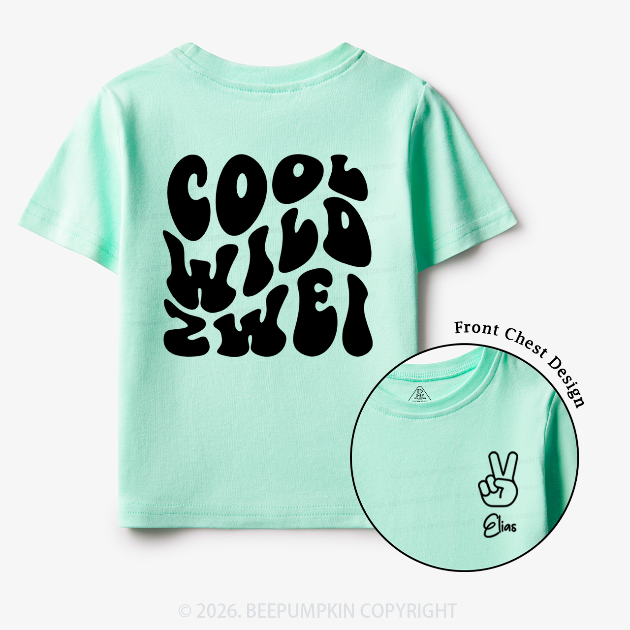 Personalized Birthday Cool Wild Zwei Toddler&Kid's Tees