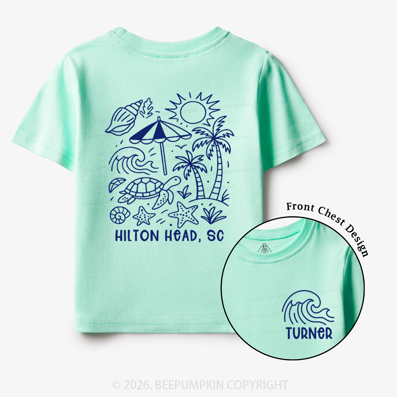Personalized Name Summer Beach Toddler&Kid's Tees