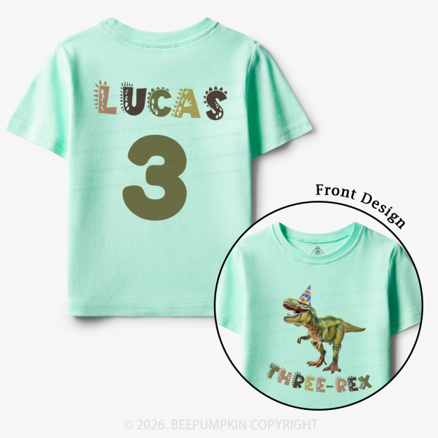 Personalized Dinosaur Birthday Party Toddler&Kid's Tees