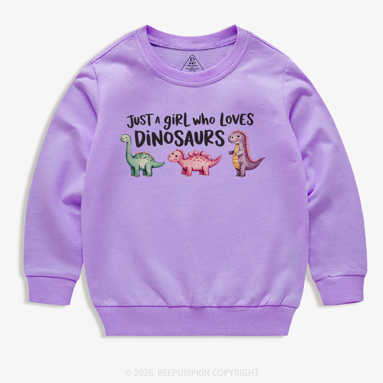 Just A Girl Who Loves Dinosaurs Kid's Sweatshirt