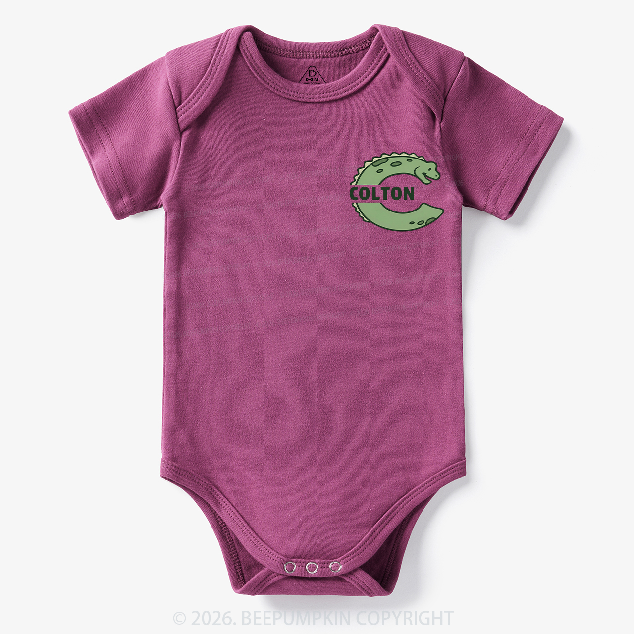 Personalized Cute Dinosaur Initial With Name Bodysuit