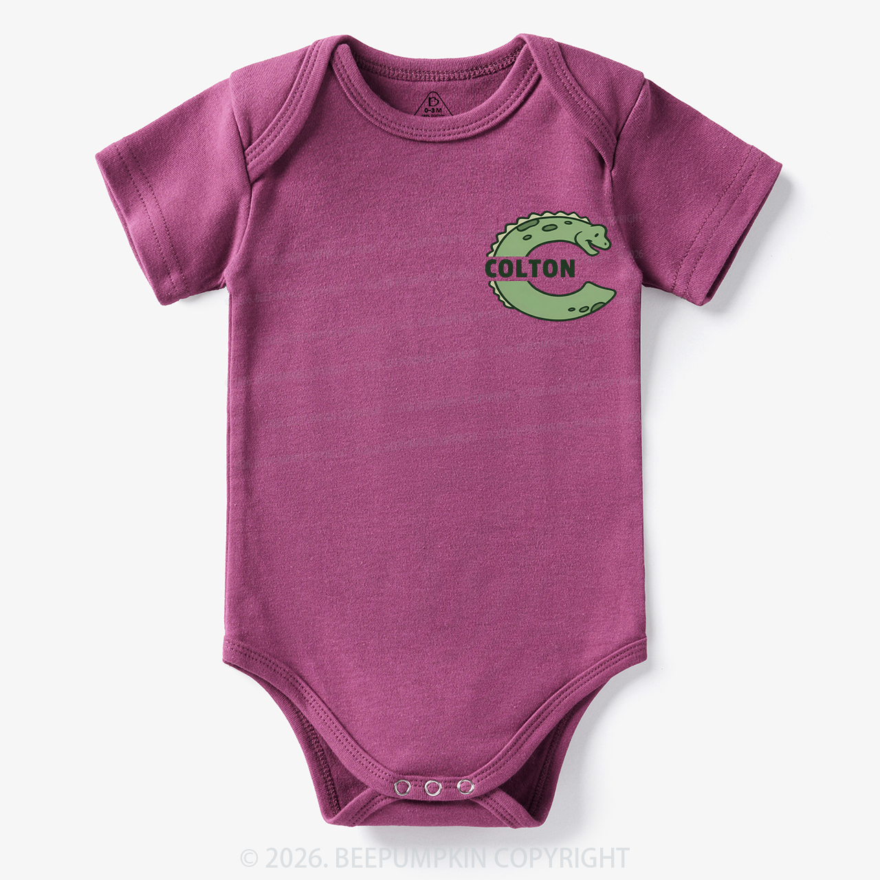 Personalized Cute Dinosaur Initial With Name Bodysuit