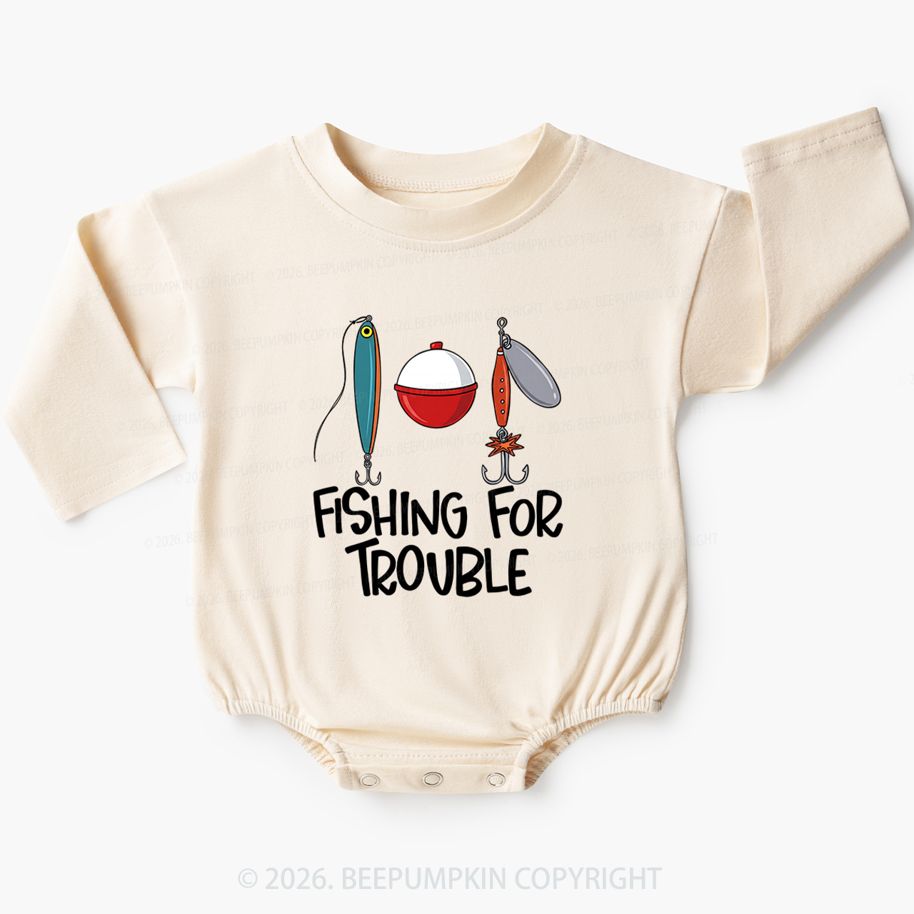 Fishing For Trouble Baby Bubble Romper