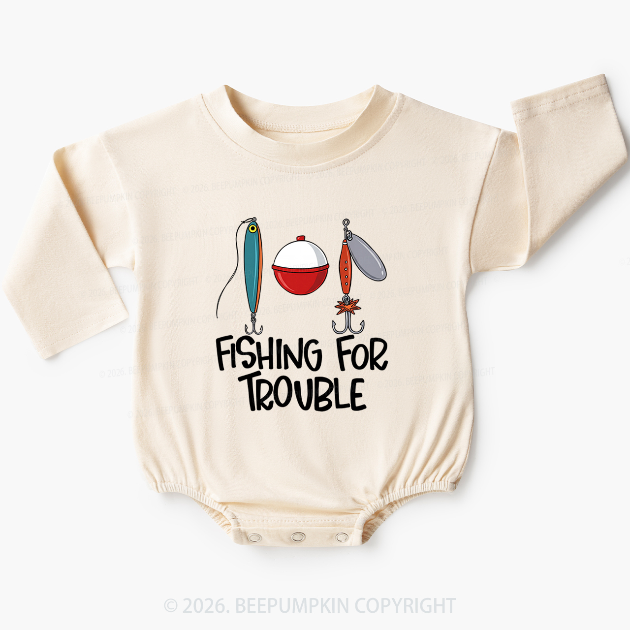 Fishing For Trouble Baby Bubble Romper
