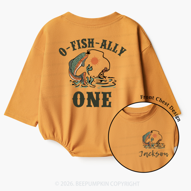 Personalized O-Fish-Ally One Birthday Party Baby Bubble Romper
