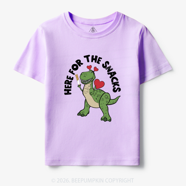 Here For The Snacks Funny Dinosaur Toddler&Kid's Tees