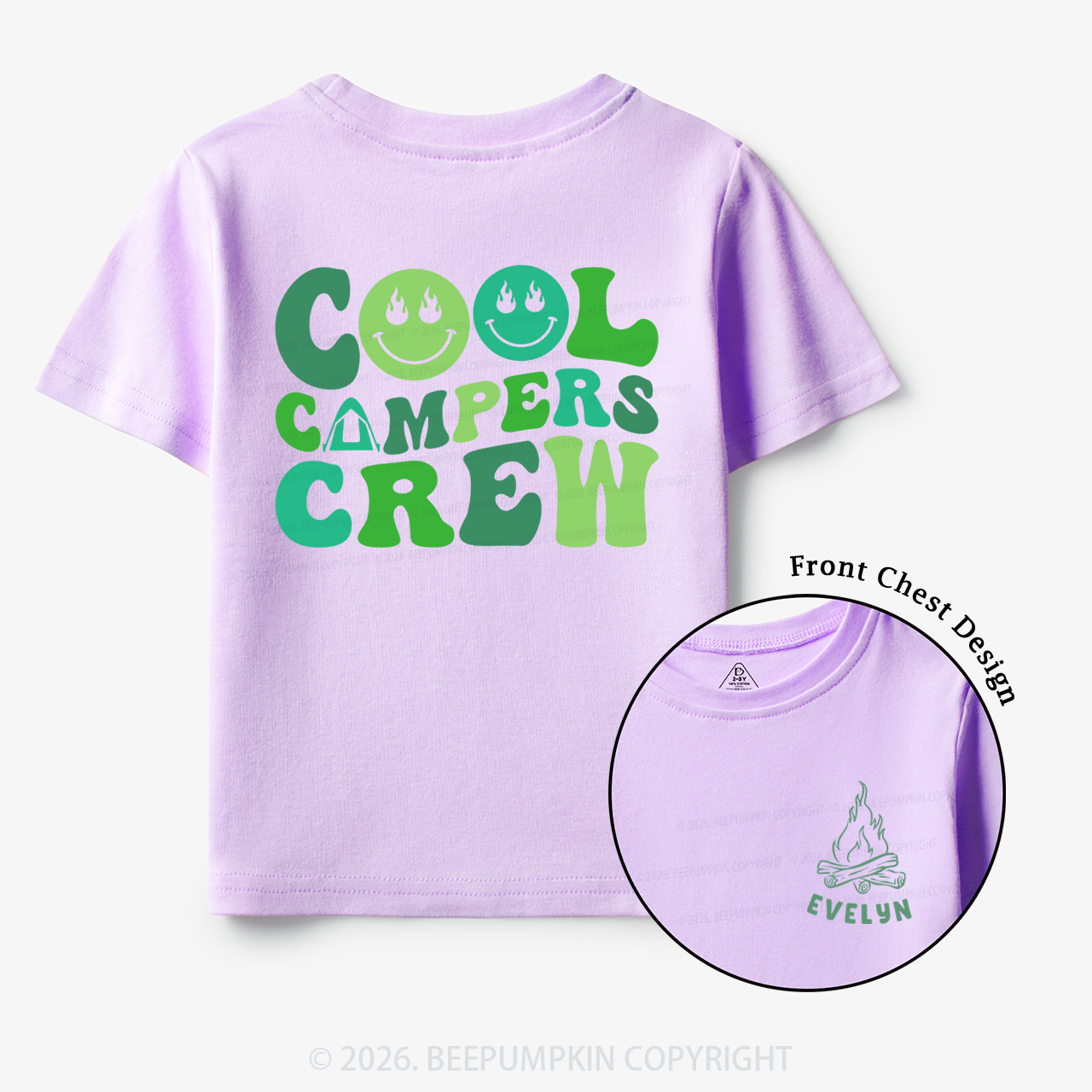 Personalized Name Cool Campers Crew Toddler&Kid's Tees