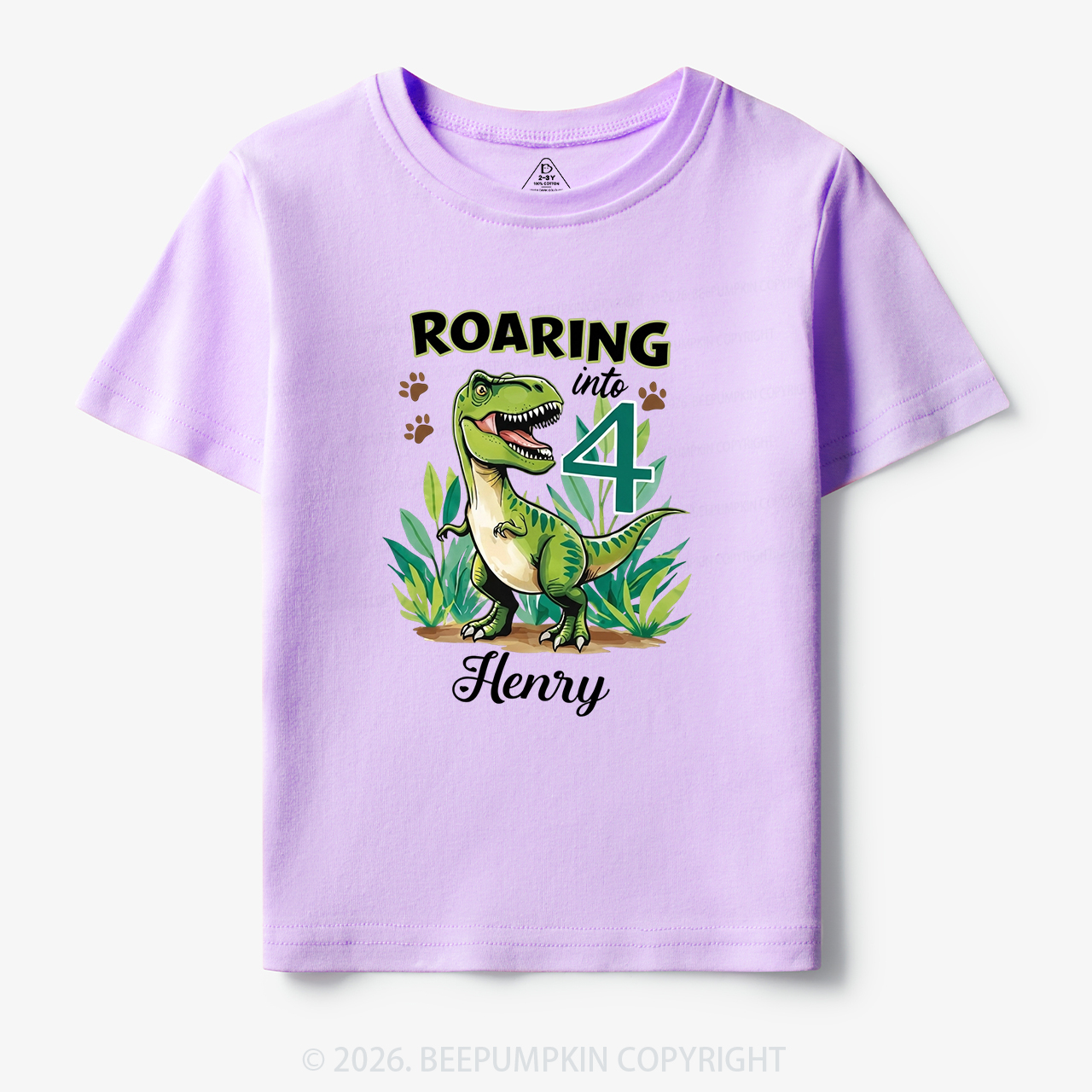 Personalized Dinosaur Birthday Any Age Toddler&Kid's Tees