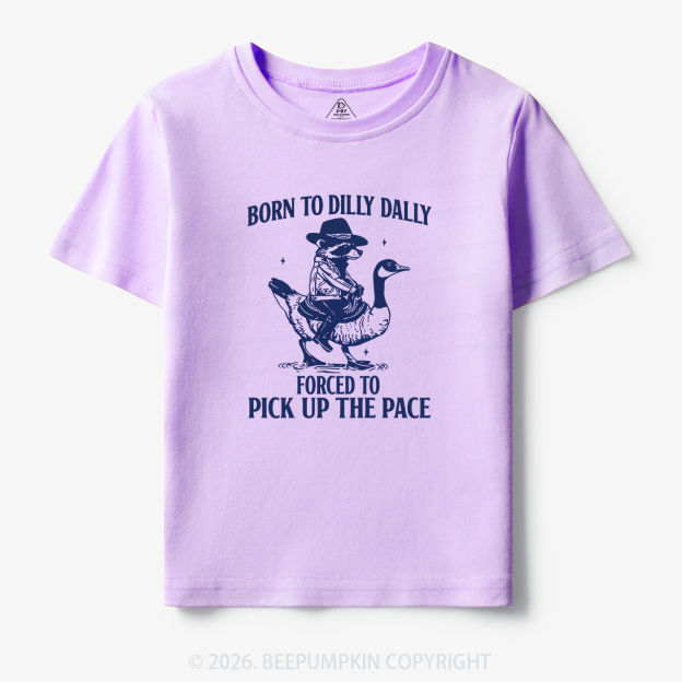 Born To Dilly Dally Retro Racoon Goose Toddler&Kid's Tees