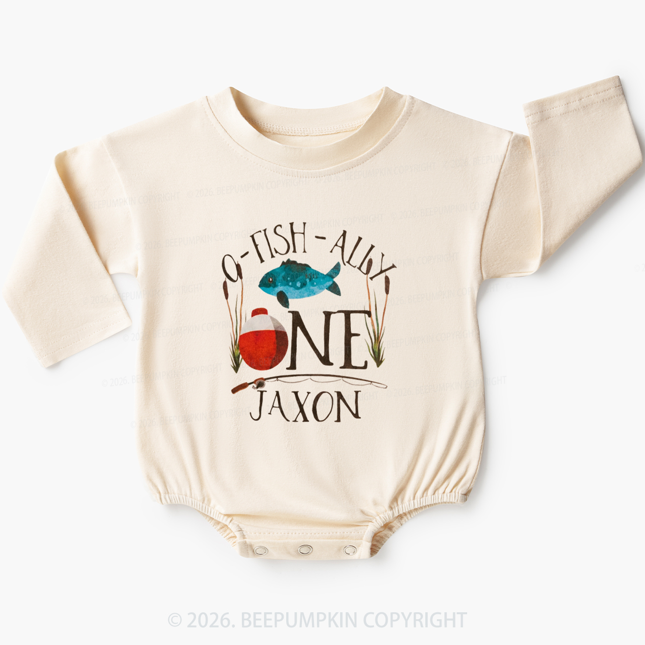 Personalized O-Fish-Ally Fish Birthday Baby Bubble Romper