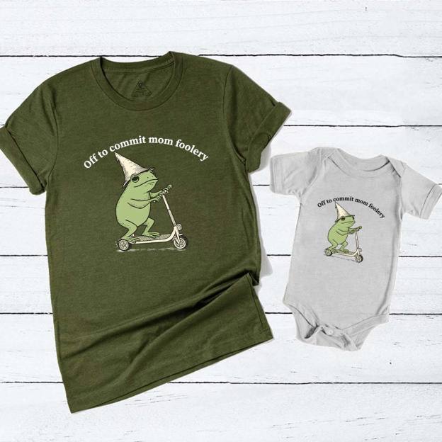 Funny Mama and Mini Frog Mom&Me Matching T-Shirts