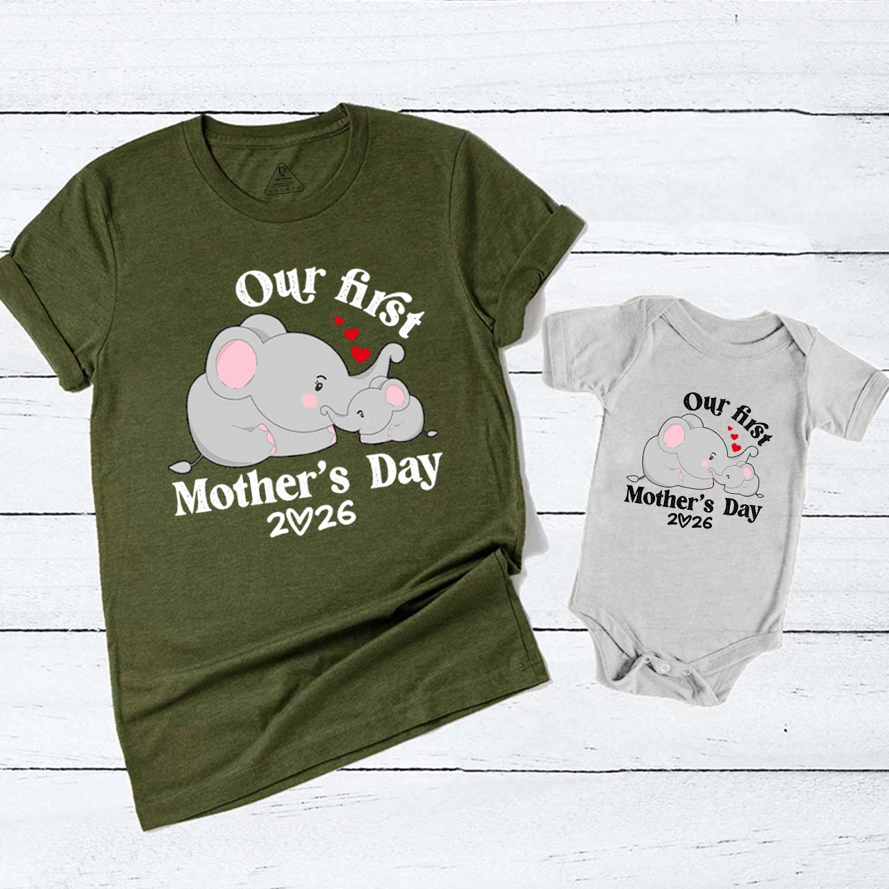Our First Mothers Day Elephant Mom&Me Matching T-Shirts