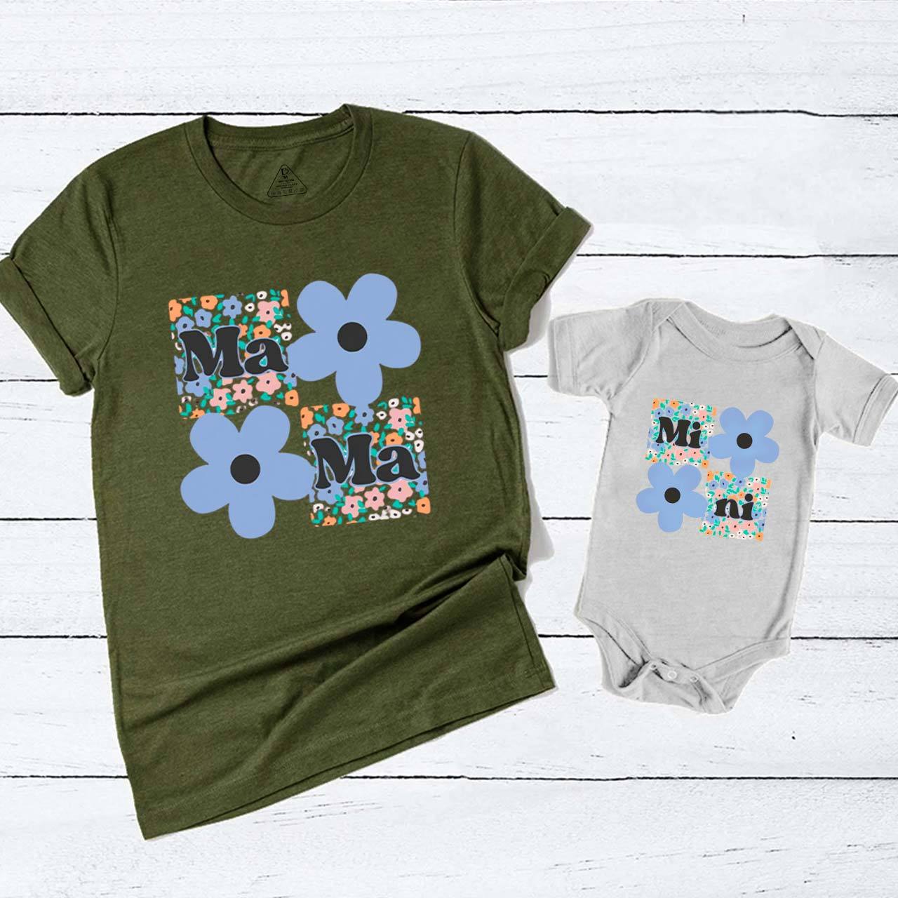  Floral Mother Daughter Mom&Me Matching T-Shirts