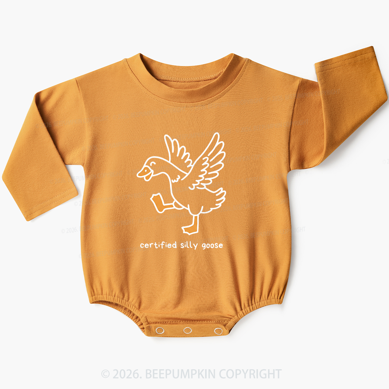 Funny Certified Silly Goose Baby Bubble Romper