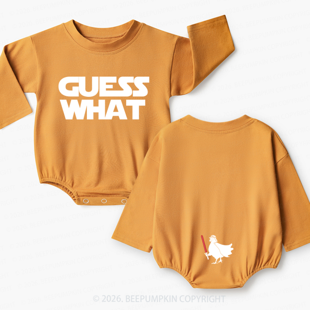 Galaxy Guess What Chicken Butt Baby Bubble Romper