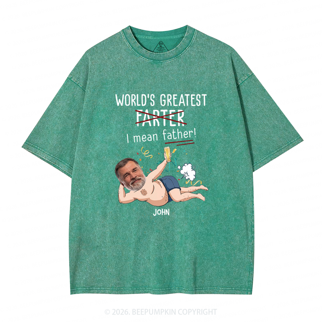 Personalized Photo Gift World's Greatest Farter Washed T-Shirts
