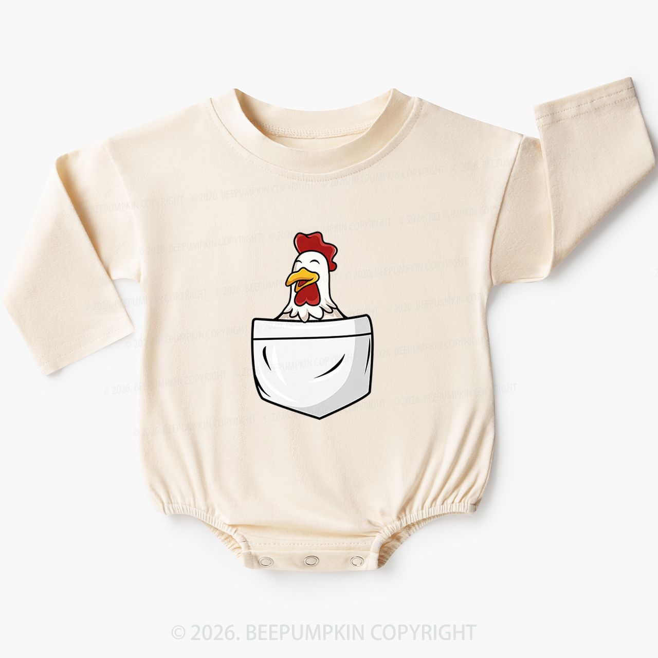 Pocket Chicken Baby Bubble Romper