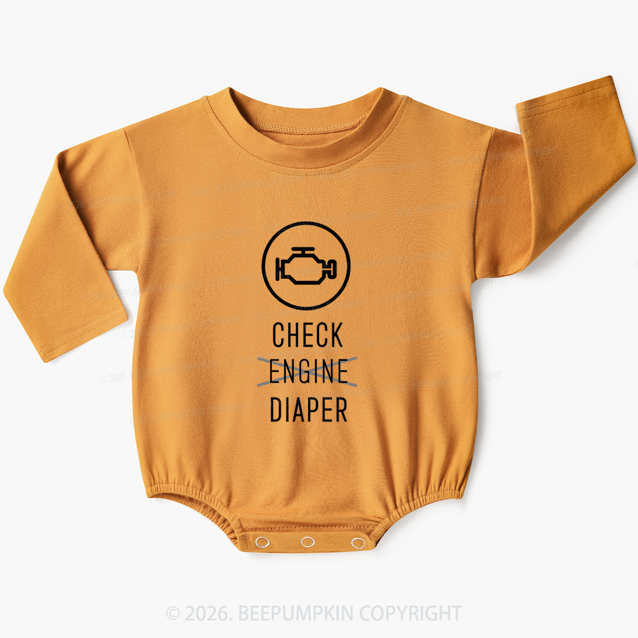 Check Engine Diaper Baby Bubble Romper