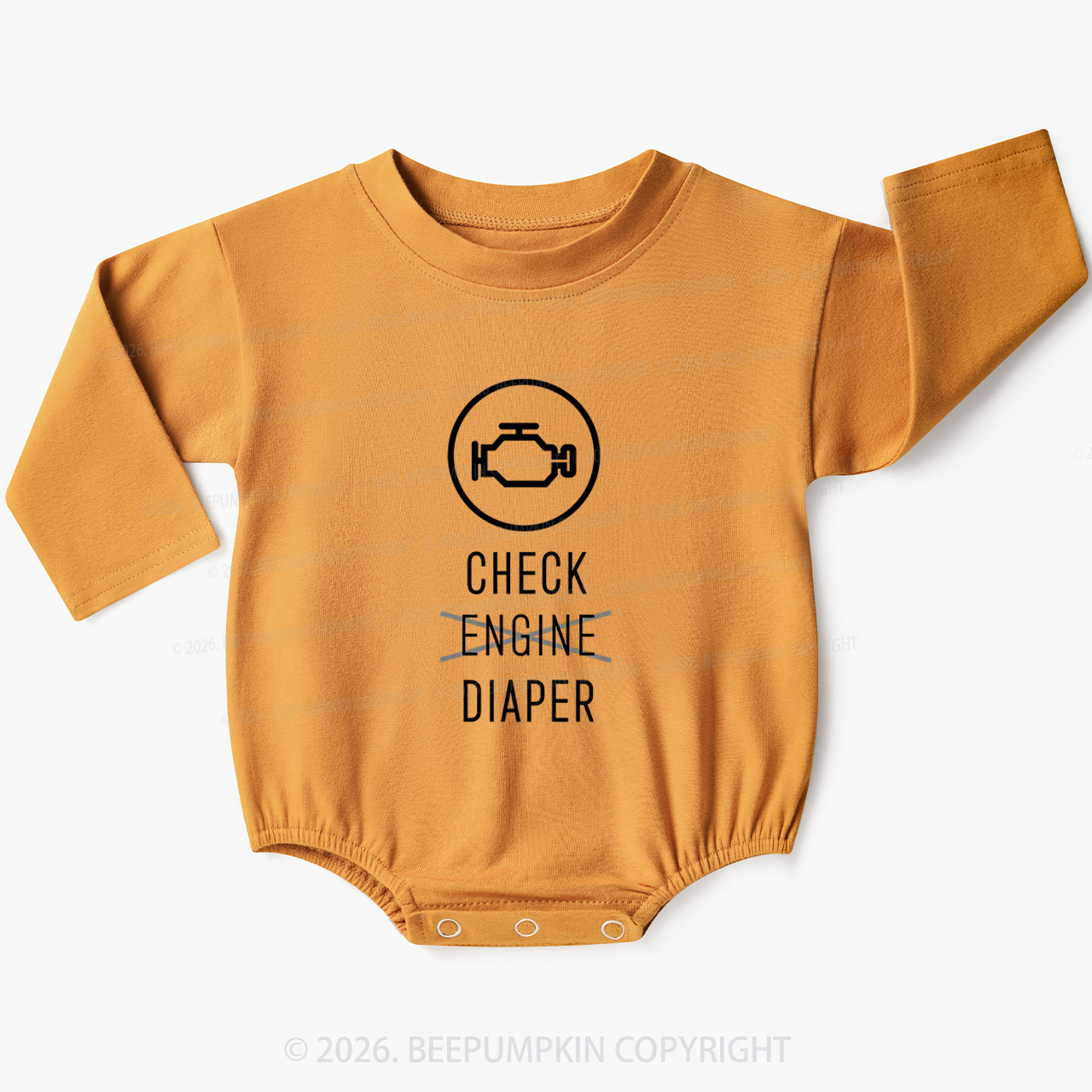 Check Engine Diaper Baby Bubble Romper