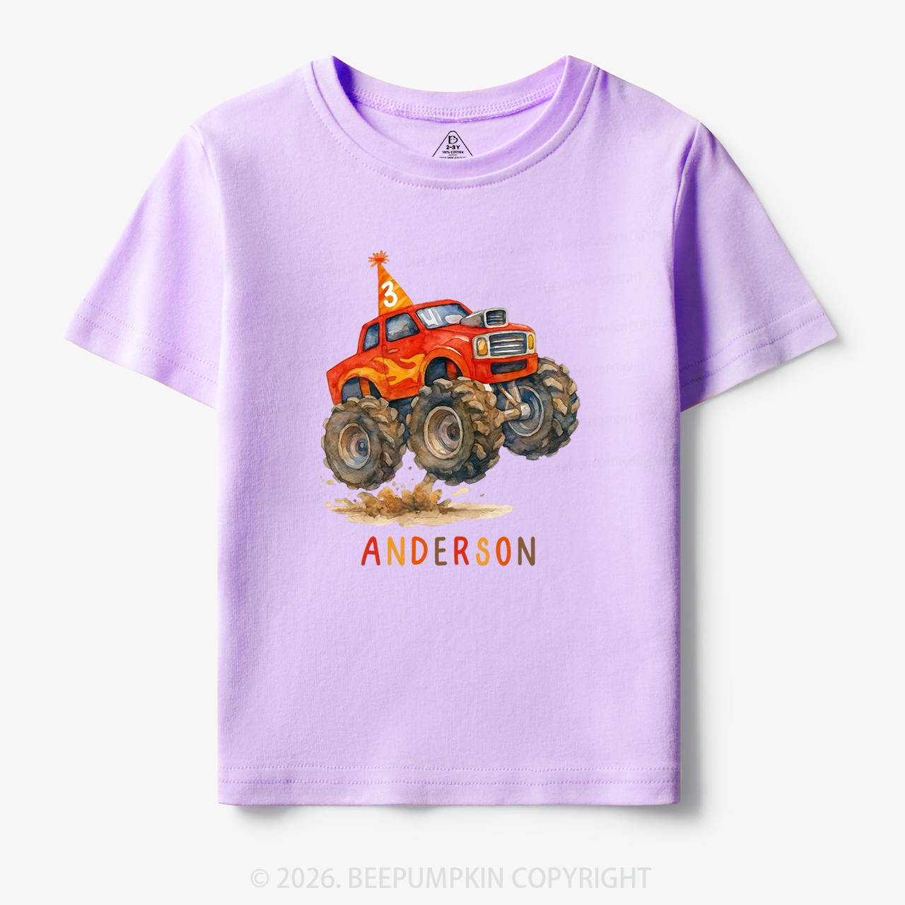 Personalized Monster Truck Birthday Toddler&Kid's Tees