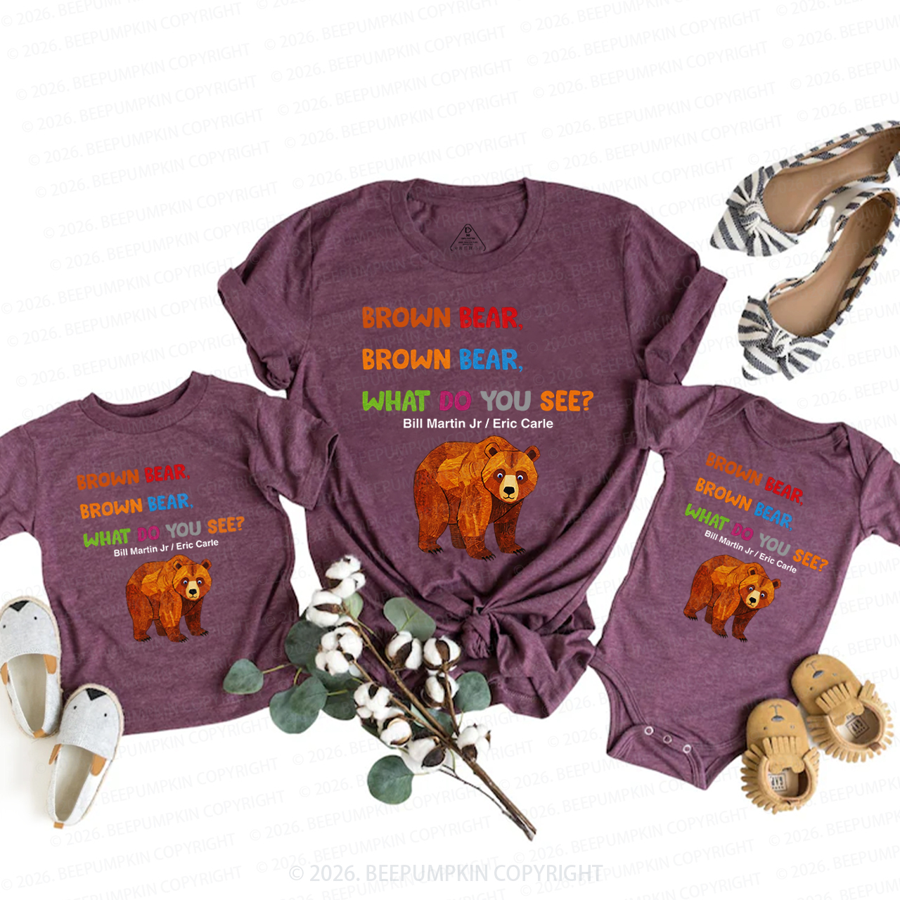 Brown Bear Lover Mom&Me Matching T-Shirts