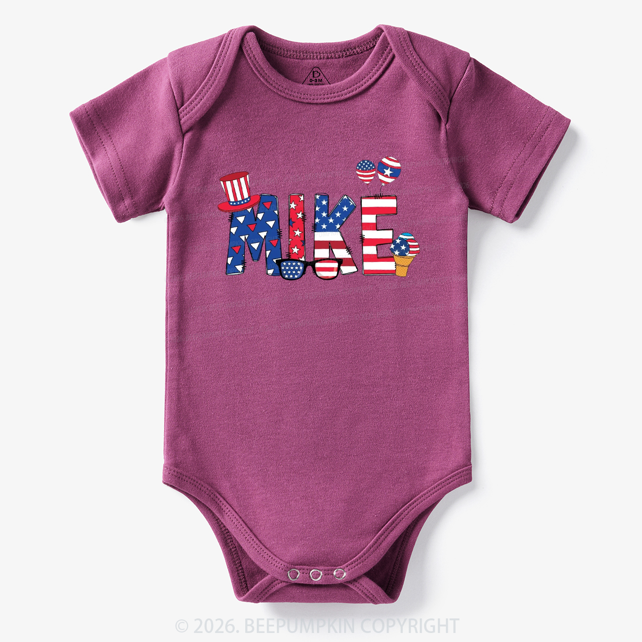 Personalized 4th Of July USA Patriotic Bodysuit