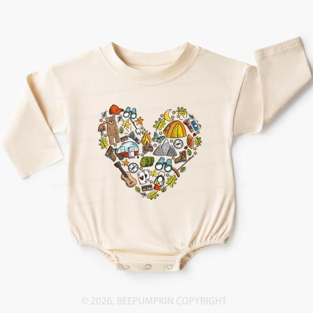 Love Camping Funny Hiking Baby Bubble Romper