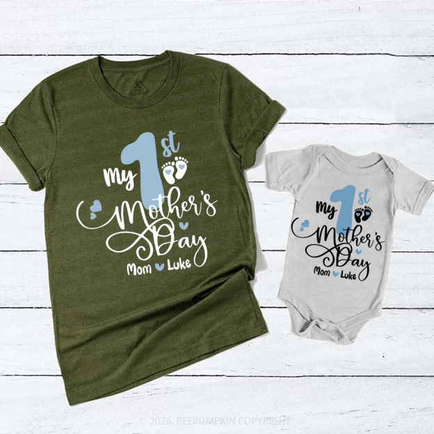 Personalized First Mother's Day New Mommy & Newborn Mom&Me Matching T-Shirts