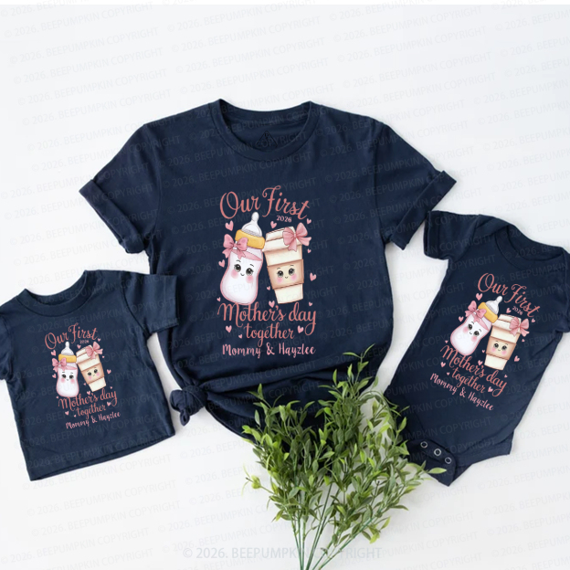 Personalized Our First Mother’s Day Coffee and Milk Mom&Me Matching T-Shirts
