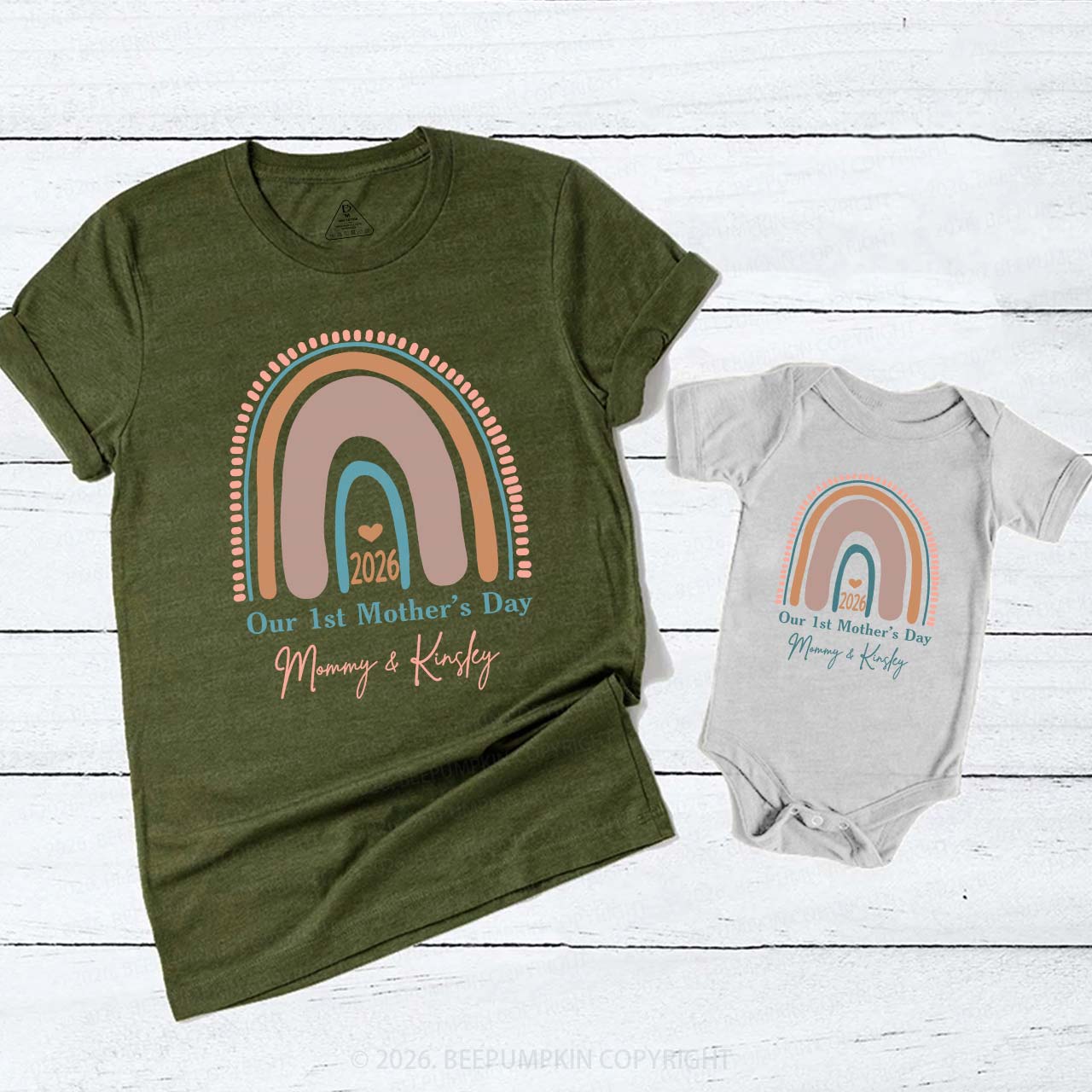 Rainbow Mother's Day Mom&Me Matching Tees