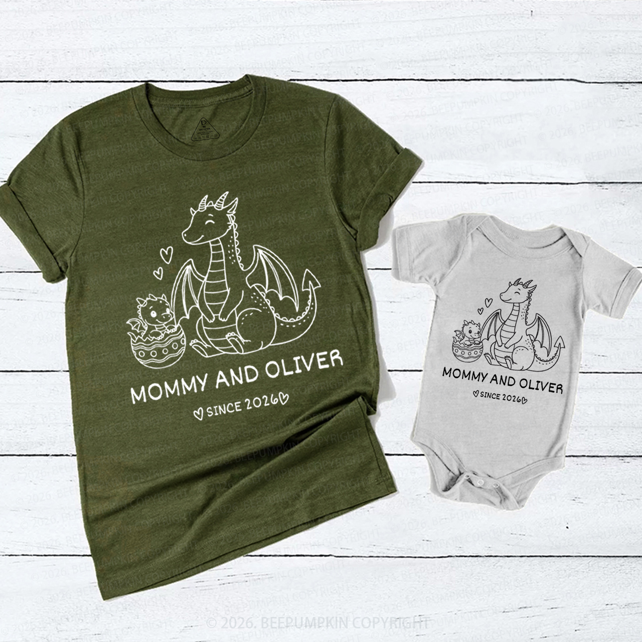 Personalized Fantasy Dragon Mom&Me Matching T-Shirts