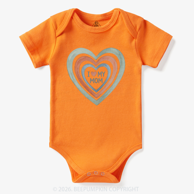 I Love My Mom Cute Mother's Day Bodysuit