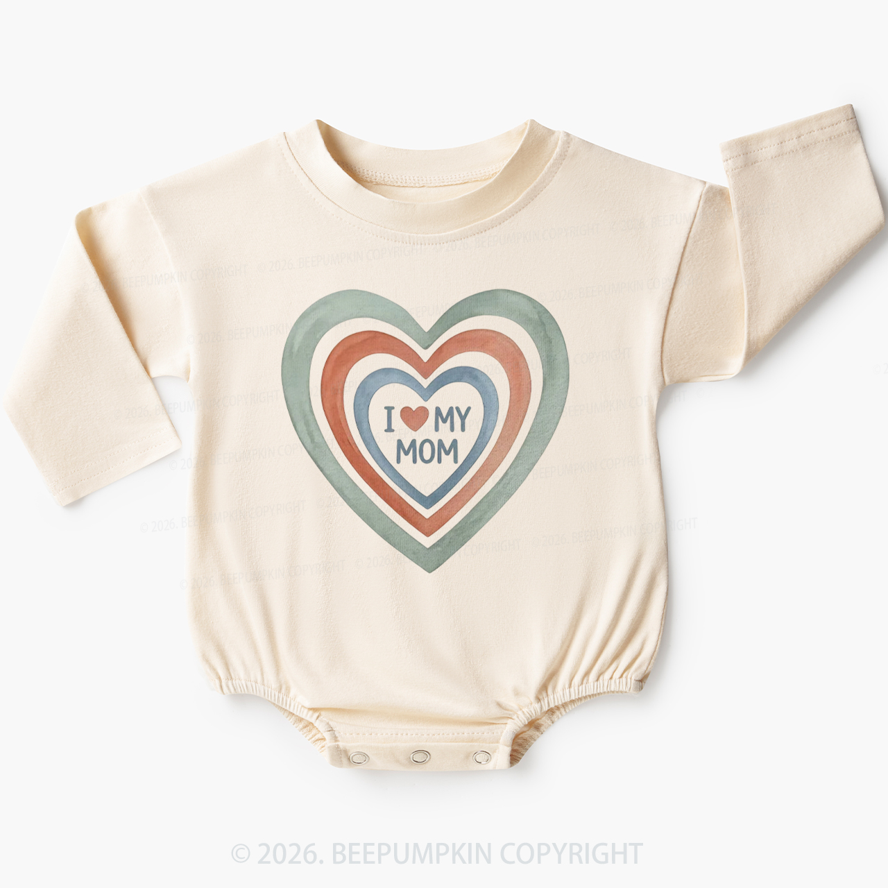 I Love My Mom Cute Mother's Day Baby Bubble Romper