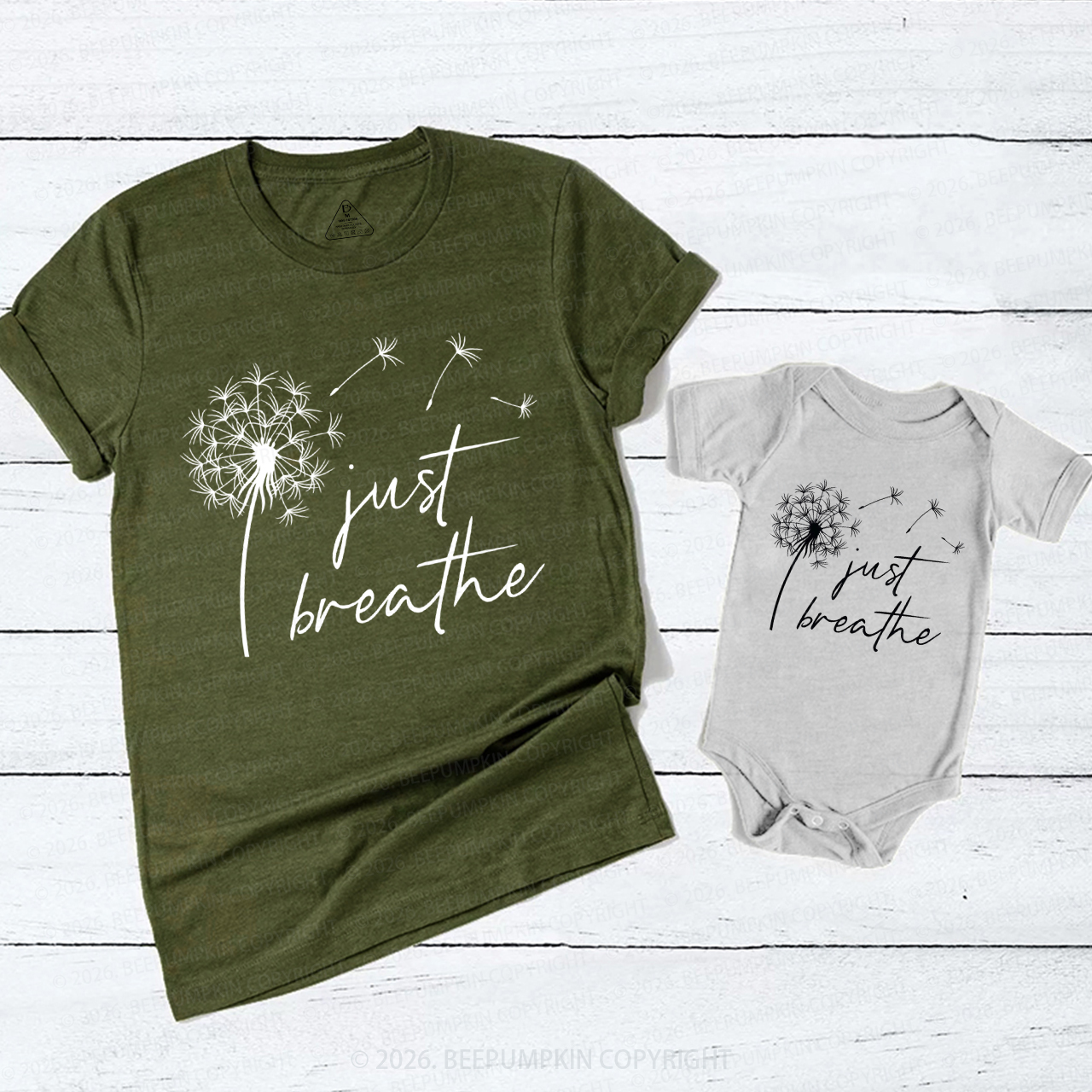 Just Breathe Dandelion Mom&Me Matching T-Shirts