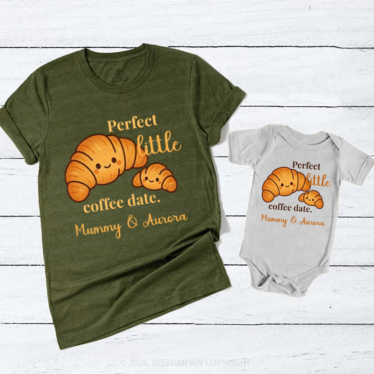 Personalized Croissant Mom&Me Matching T-Shirts