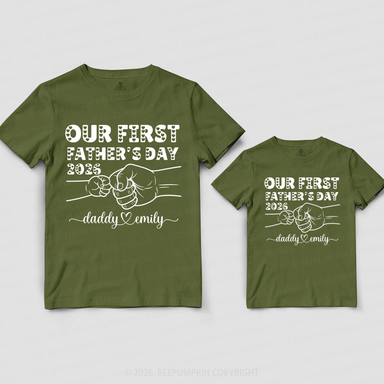 Personalized Cute Our First Fathers Day Dad&Me Matching Shirts