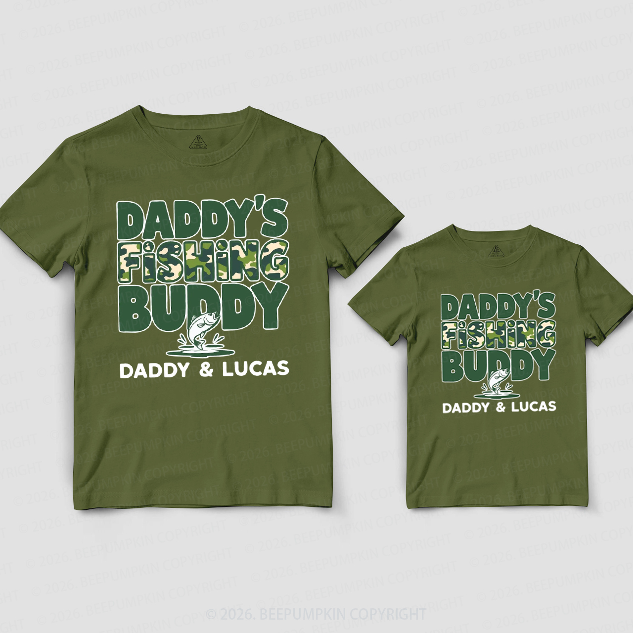 Personalized Fishing Buddies Dad&Me Matching Shirts