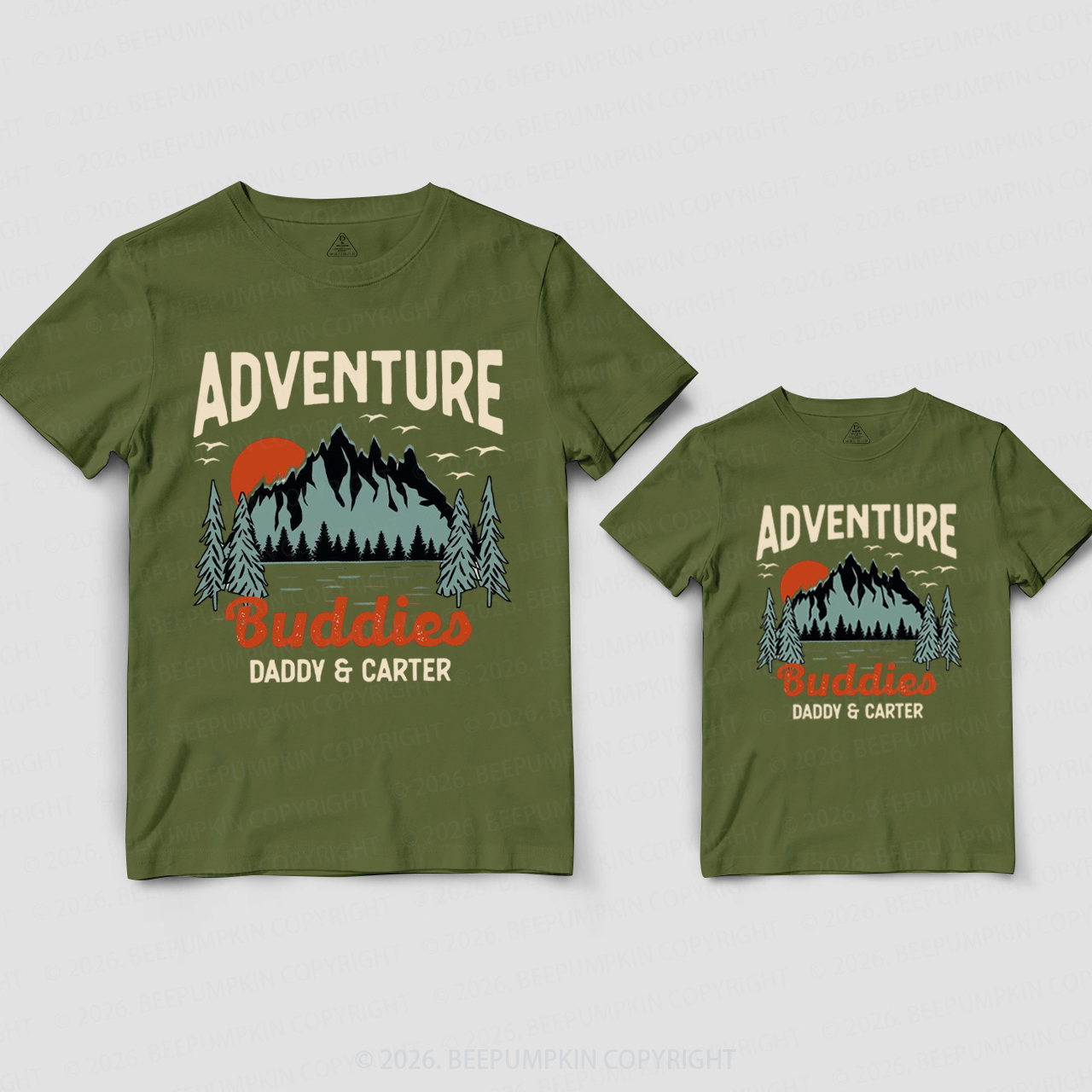Personalized Adventure Buddies Dad&Me Matching Shirts