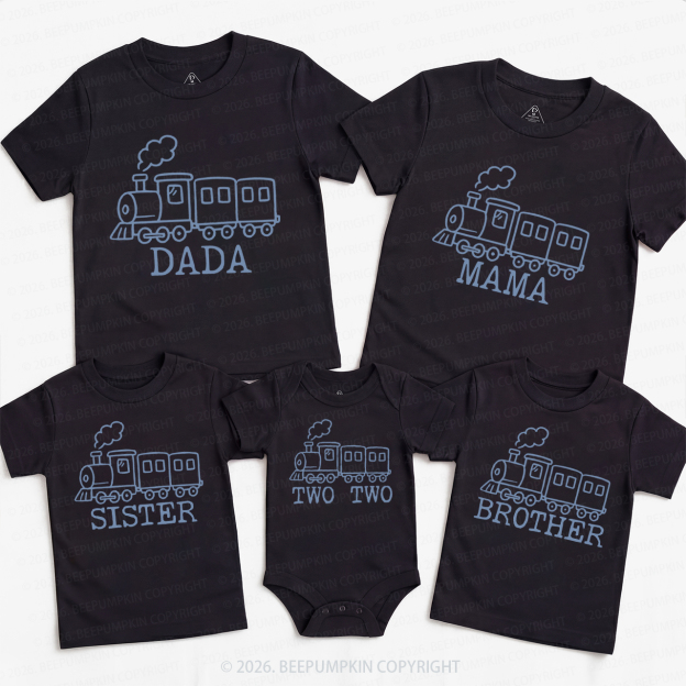 Personalized Train Chugga Chugga Family Matching T-Shirts
