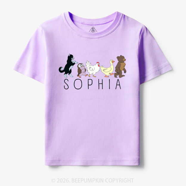 Personalized Cute Animal Friends Toddler&Kid's Tees