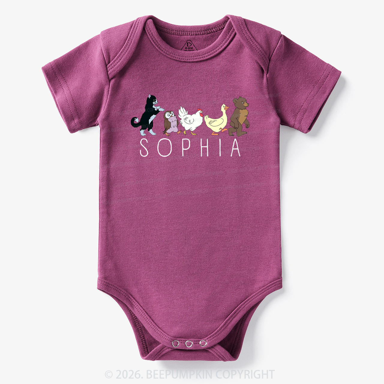 Personalized Cute Animal Friends Bodysuit