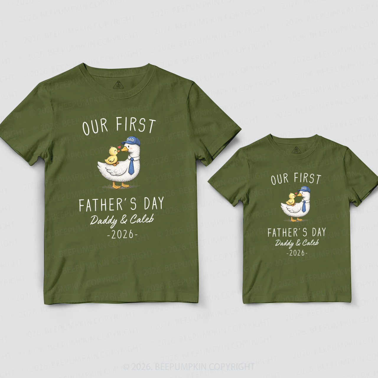 Personalized Our First Fathers Day Goose Dad&Me Matching Shirts