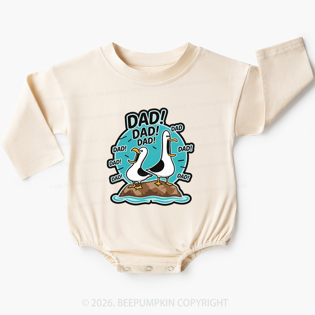 Funny Seagull DAD Baby Bubble Romper