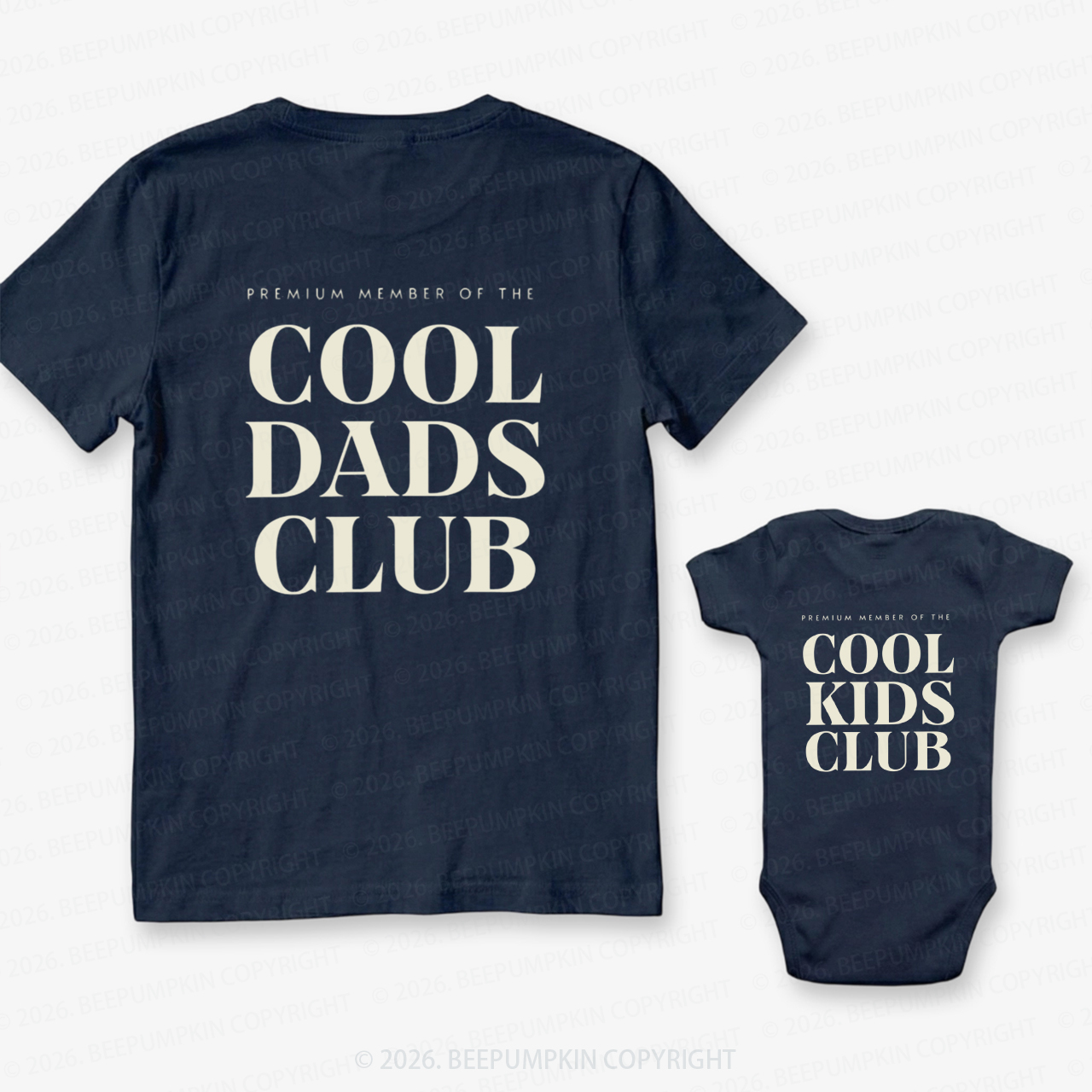 Vintage Cool Dads Club Dad&Me Matching T-Shirts-Back Design