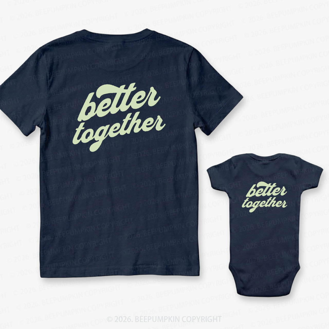 Retro Style Better Together Dad&Me Matching Shirts-Back Design