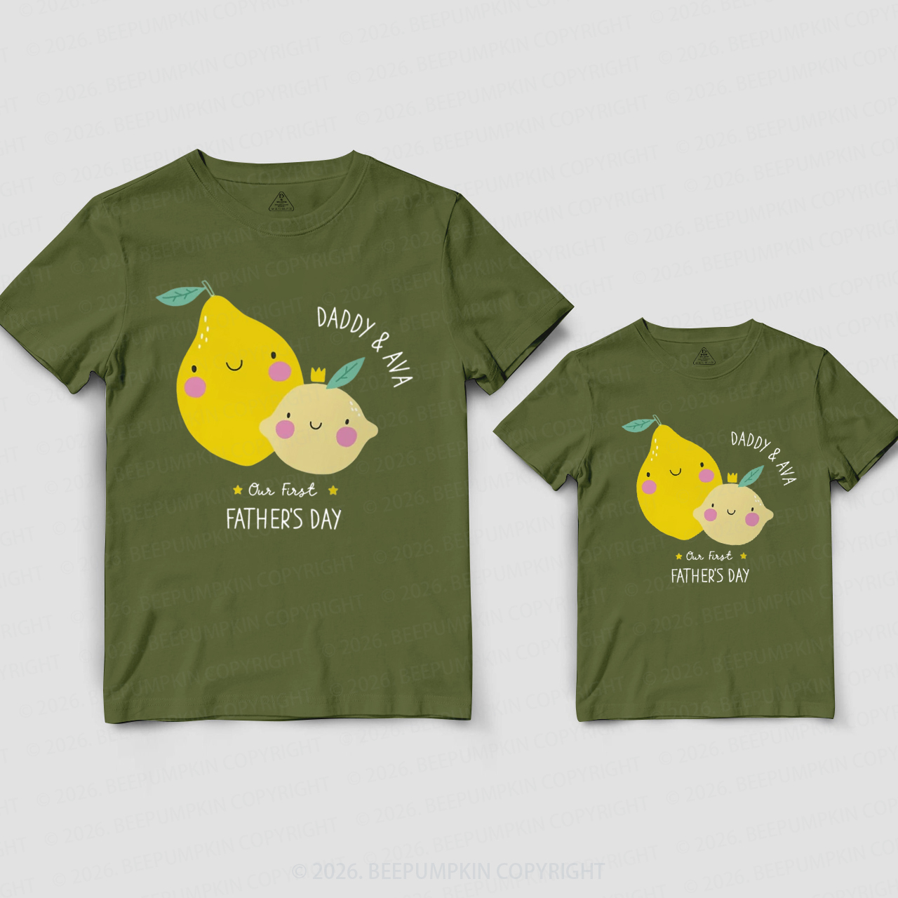 Personalized Cute Our First Father's Day Dad&Me Matching Shirts